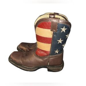 Lil' Rebel Durango Little Kids' American Flag Western Cowboy Boots Size 2.5